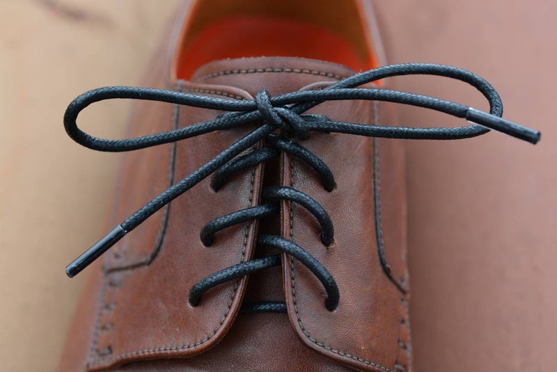 VSUDO 36" Inch Premium Waxed Dress Shoelaces, 3/32" Thick Shoe Laces for Boots Oxford or Dress Shoes (2Pairs-Black-91CM) - Image 2